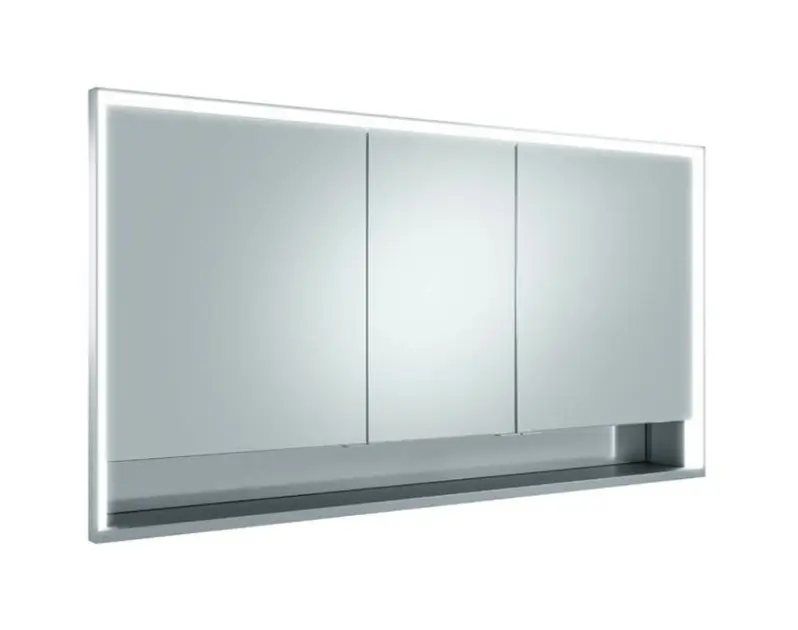 Keuco Royal Lumos - Tükrös szekrény LED világítással, 140x74x17 cm, alumínium 14316171305