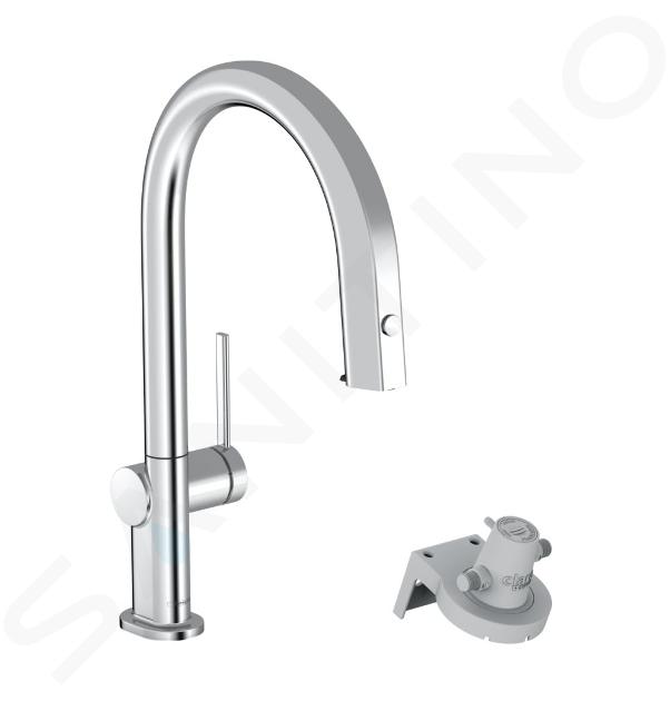 Hansgrohe Aqittura M91 - Spültischarmatur mit ausziehbarem Auslauf und mit Filterfunktion, verchromt 76803000