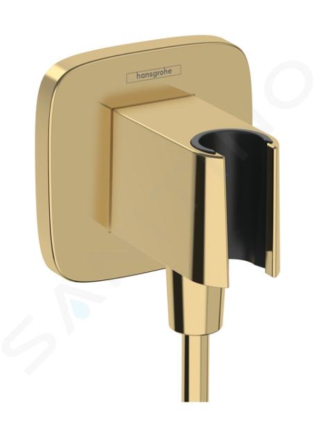 Hansgrohe Fixfit - Codo de ducha con soporte, oro 26887990