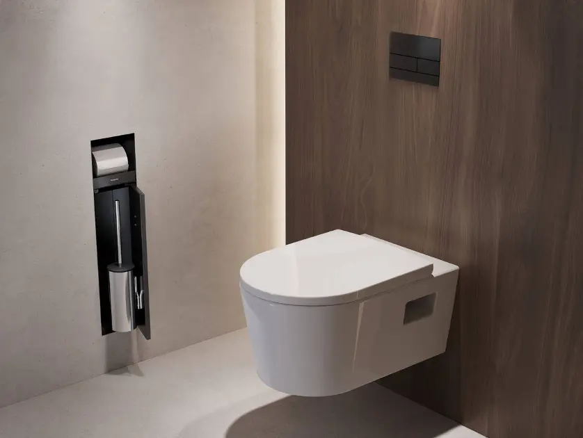 Hansgrohe WallStoris - Escobilla de WC con soporte, negro matee 27927670