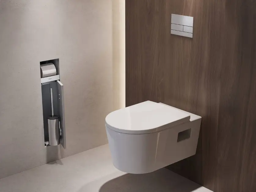 Hansgrohe XtraStoris Rock - Portarotolo ad incasso con scopino WC