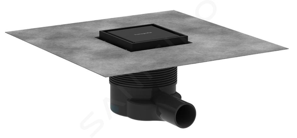 Hansgrohe RainDrain Brilliance - Bonde de sol, 10 x 10 cm, noir mat 56250670