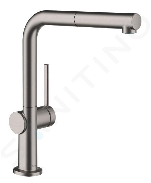 Hansgrohe M54 - Drezová batéria Talis s výsuvnou spŕškou, kefovaný čierny chróm 72808340