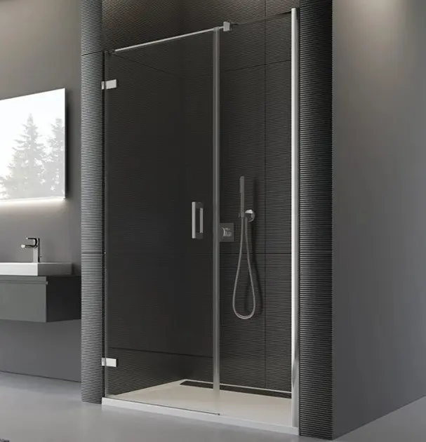 RONAL Pur - Sklopné sprchové dvere 160 cm, ľavé, chróm/čierne sklo PU31PGSM21007