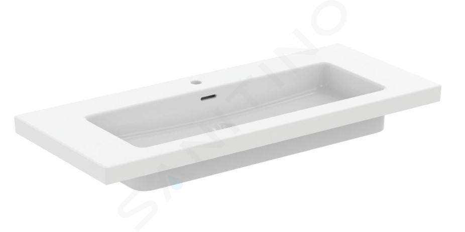 Ideal Standard Extra - Lavabo 51x121 cm, con rebosadero, orificio para grifo, blanco T4370V1