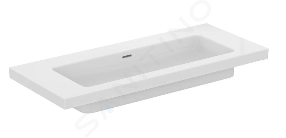 Ideal Standard Extra - Lavabo, 51x121 cm, con rebosadero, sin agujero para grifo, blanco T437301