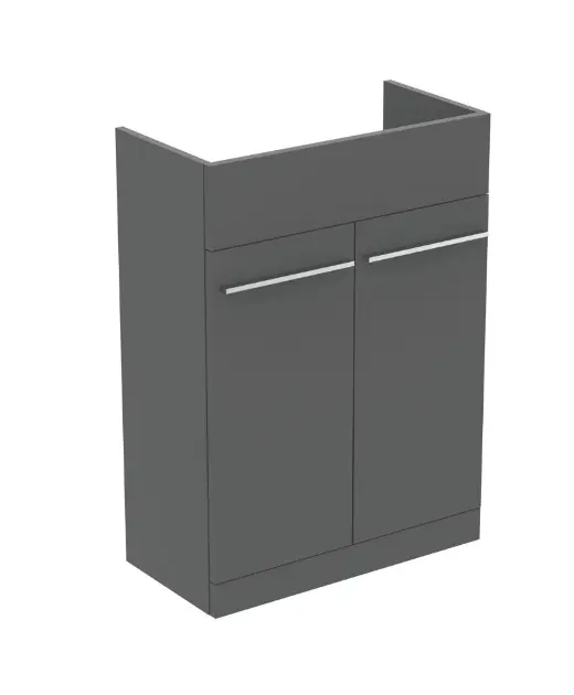Levně Ideal Standard i.Life A - Umyvadlová skříňka, 60x30x84 cm, 2 dvířka, šedý matný křemen T5262NG