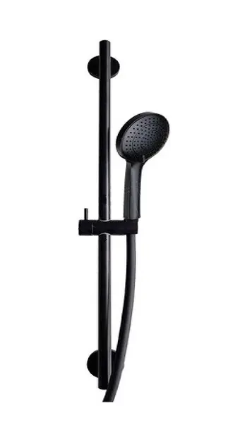 Paffoni Life Ginevra - Conjunto de alcachofa de ducha, barra y manguera, 3 chorros, negro mate ZSAL146NO