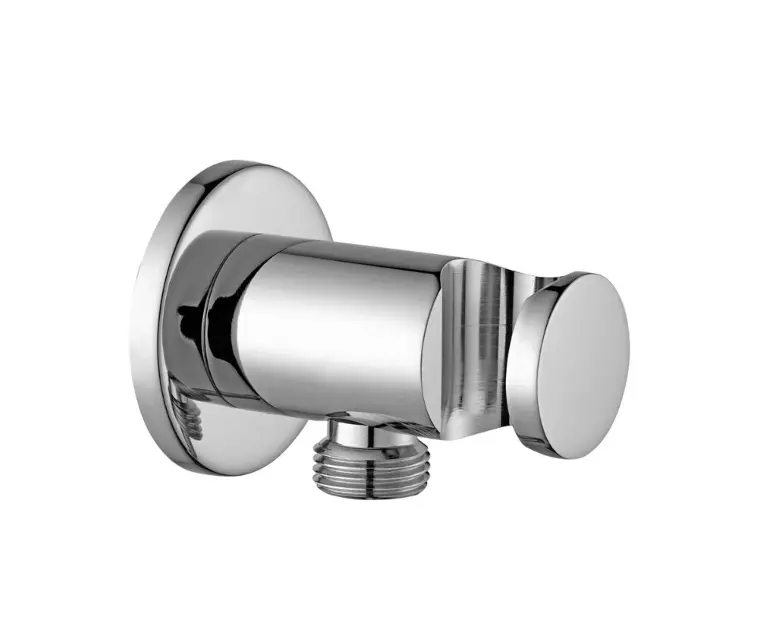 Paffoni - Codo de pared con soporte, acero inoxidable. ZSUP031ST