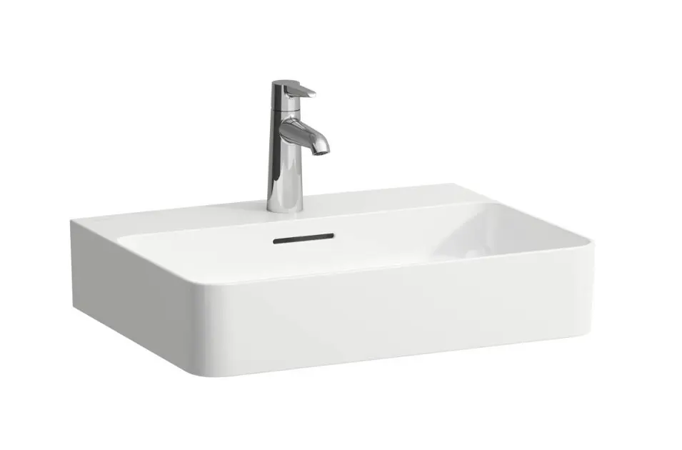Laufen VAL - Umyvadlo 55x42 cm, s přepadem, s otvorem pro baterii, s LCC, bílá H8102824001041
