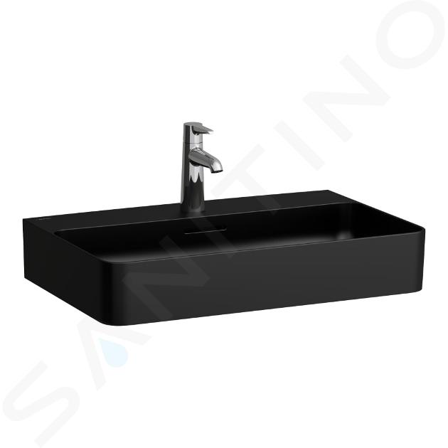 Laufen VAL - Lavoar 65x42 cm, cu preaplin, orificiu pentru baterie, negru mat H8102847161041