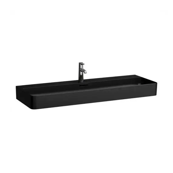 Levně Laufen VAL - Umyvadlo, 120x42 cm, s přepadem, otvor pro baterii, matná černá H8102897161041
