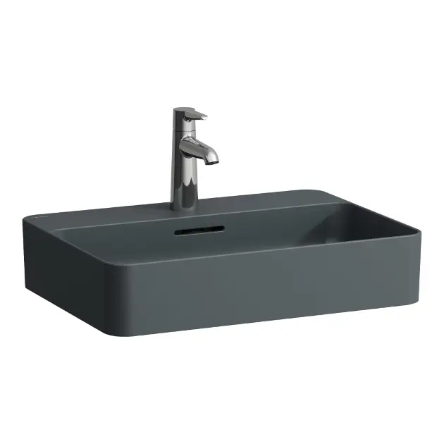 Levně Laufen VAL - Umyvadlo, 55x40 cm, s přepadem, otvor pro baterii, grafit H8122847581041
