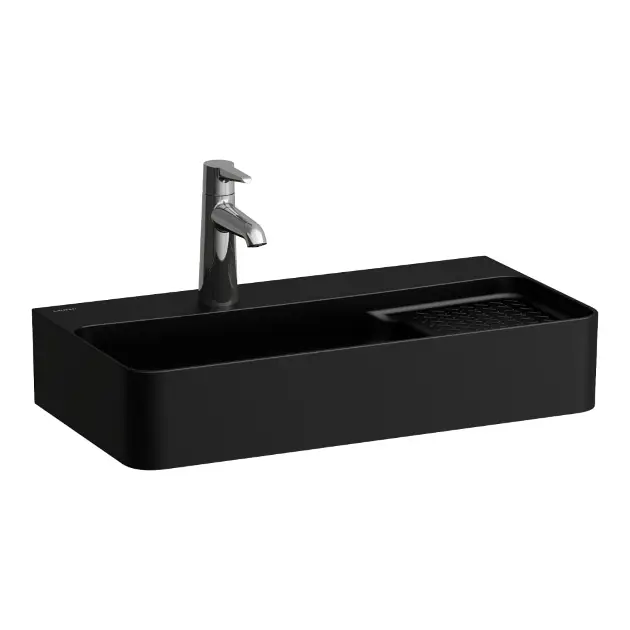 Laufen VAL - Wastafel, 60x31 cm, zonder overloop, kraangat, mat zwart H8152857161041