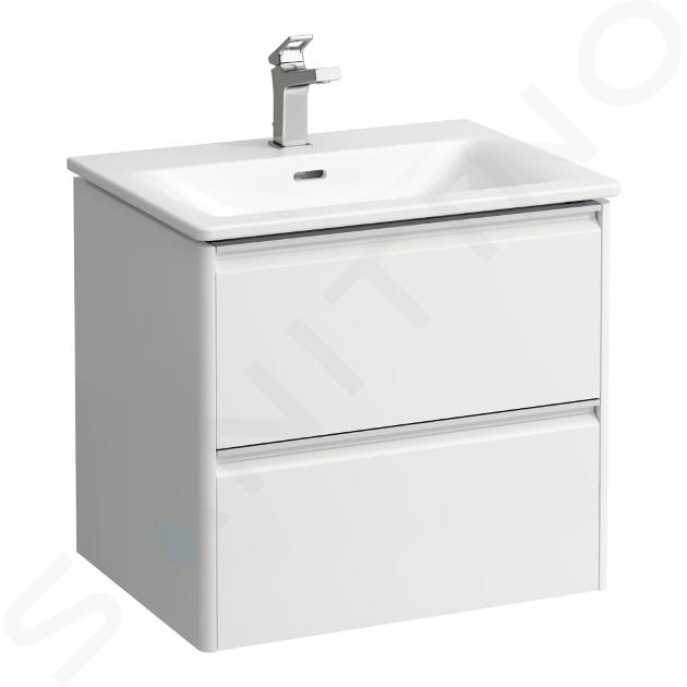 Laufen Palace - Meuble avec lavabo, 53x58x44 cm, 2 tiroirs, blanc mat H8607022601041