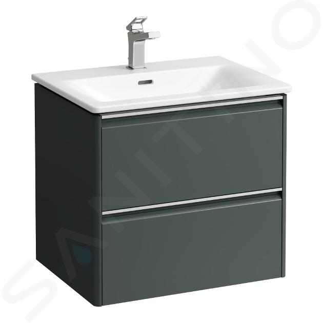 Laufen Palace - Meuble avec lavabo, 53x58x44 cm, 2 tiroirs, gris H8607022661041