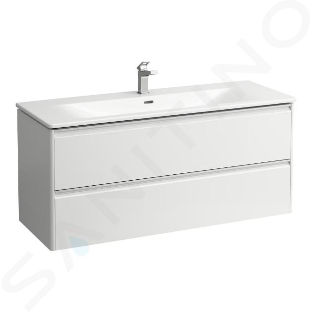 Laufen Base for Palace - Meuble avec lavabo, 53x118x44 cm, 2 tiroirs, blanc mat H8607092601041