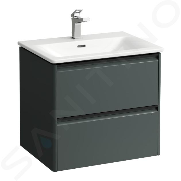 Laufen Palace - Meuble avec lavabo, 53x58x44 cm, 2 tiroirs, gris H8617022661041