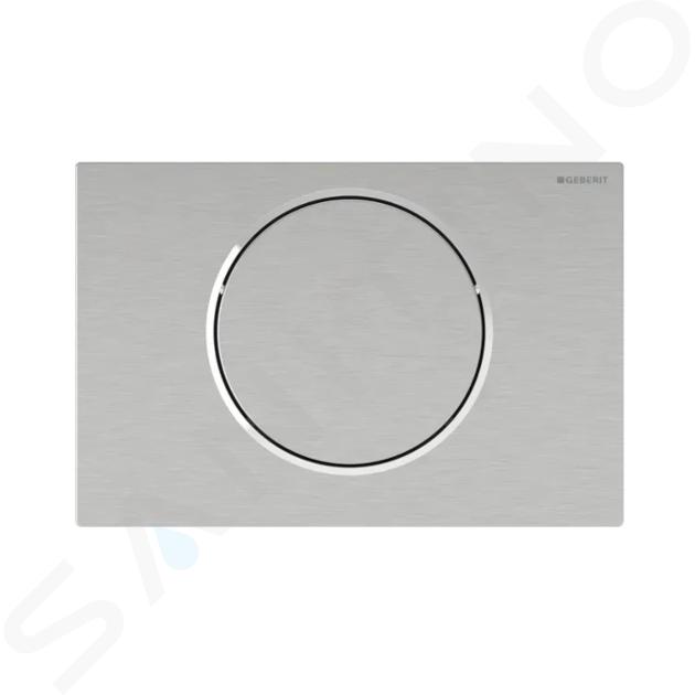 Geberit Sigma10 - Control electrónico de descarga, alimentación de red, acero inoxidable cepillado 115.863.SN.6