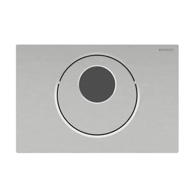 Levně Geberit Sigma10 - Elektronické ovládání splachování, bateriové napájení, kartáčovaná/leštěná nerez 115.891.SN.6