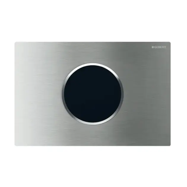 Geberit Sigma10 - Pulsante di risciacquo elettronico, alimentazione a rete, acciaio inox spazzolato/lucido 115.906.SN.6