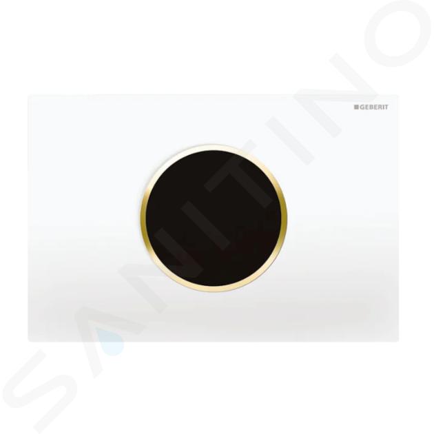 Geberit Sigma10 - Control electrónico de descarga, alimentación de red, blanco/oro 115.907.KK.6