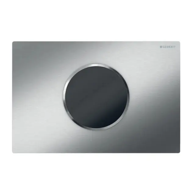 Levně Geberit Sigma10 - Elektronické ovládání splachování, bateriové napájení, kartáčovaná/leštěná nerez 115.908.SN.6