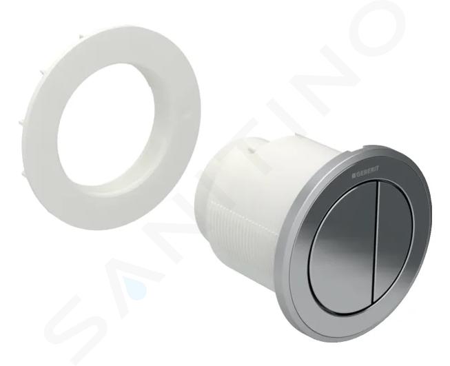 Geberit Sistemas de descarga de WC - Mando a distancia tipo 10, neumático, para descarga doble, acero inoxidable cepillado 116.057.SN.1