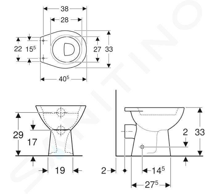 GEBERIT - wc au sol geberit bambini pour enfants, cuvette de wc à fond  creux Réf. 500.916.00.1