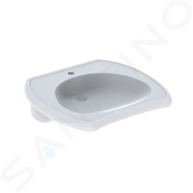 Geberit Vitalis - Lavabo senza barriere, senza troppopieno, con foro per miscelatore, bianco 501.540.01.1