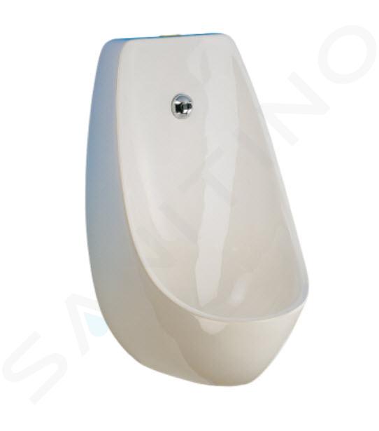 Sanela Urinarios automáticos - Urinario Domino con pulsador de descarga y sensor de infrarrojos electrónico ALS, alimentación 230 V AC/24V DC, blanco SLP 17