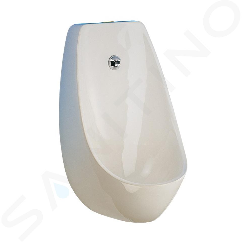 Sanela Urinarios automáticos - Urinario Domino con pulsador de descarga y sensor de infrarrojos electrónico ALS, alimentación de batería 6 V, blanco SLP 17B