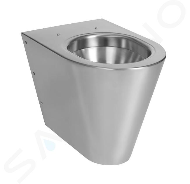 Sanela WC en inox - Cuvette de toilette sur pied, anti-vandalisme, inox SLWN 03