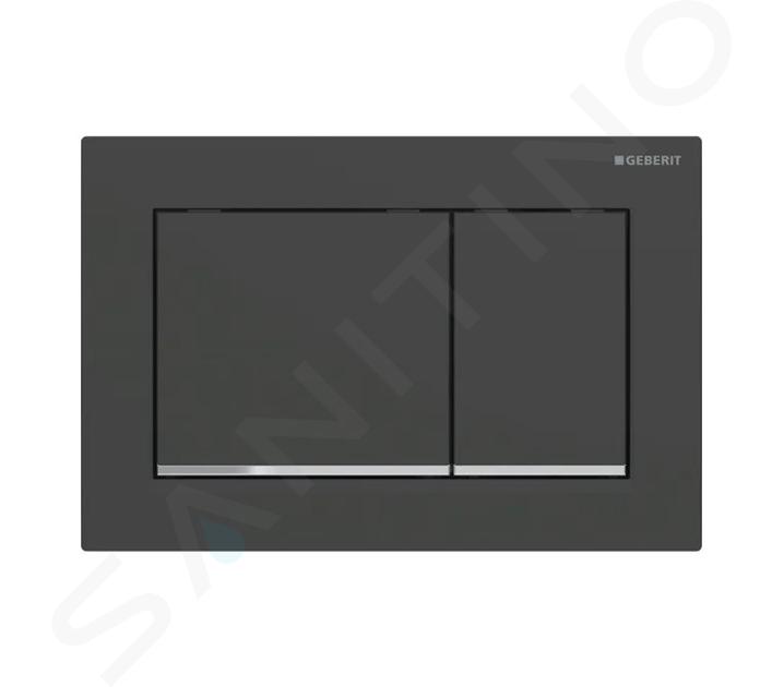 Geberit Omega30 - Plaque de déclenchement, noir mat / chrome brillant 115.080.14.1