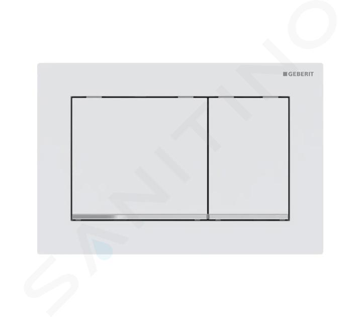 Geberit Omega30 - Placca di comando, bianco opaco/cromo lucido 115.080.JT.1