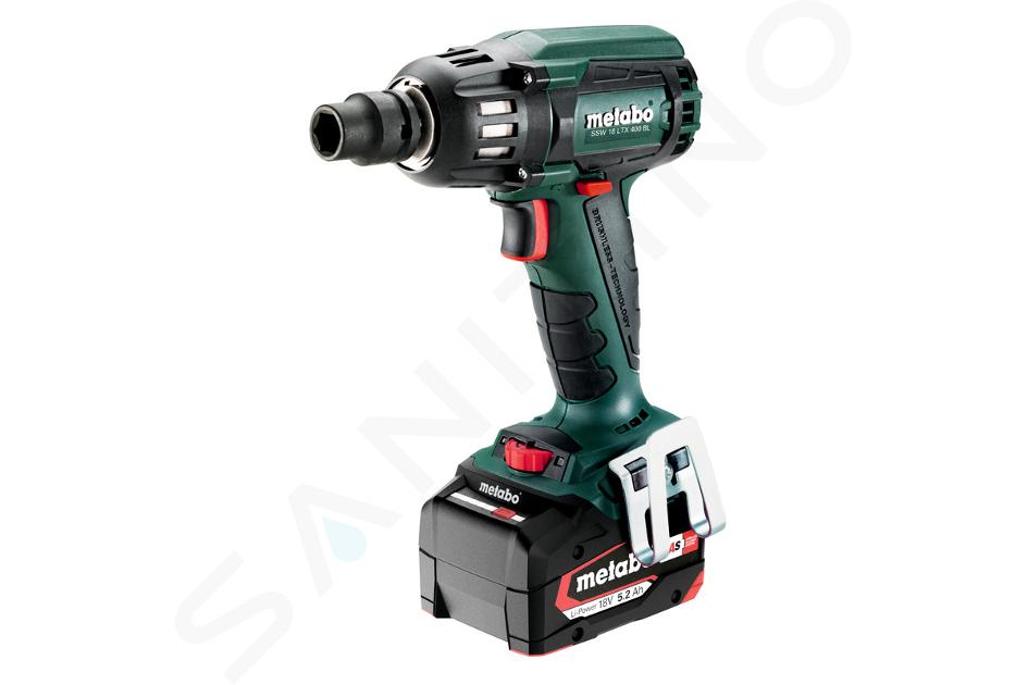 Metabo Herramientas - Llave de impacto a batería, 18V, 2x batería 5,2 Ah Li-Ion, cargador 602205650