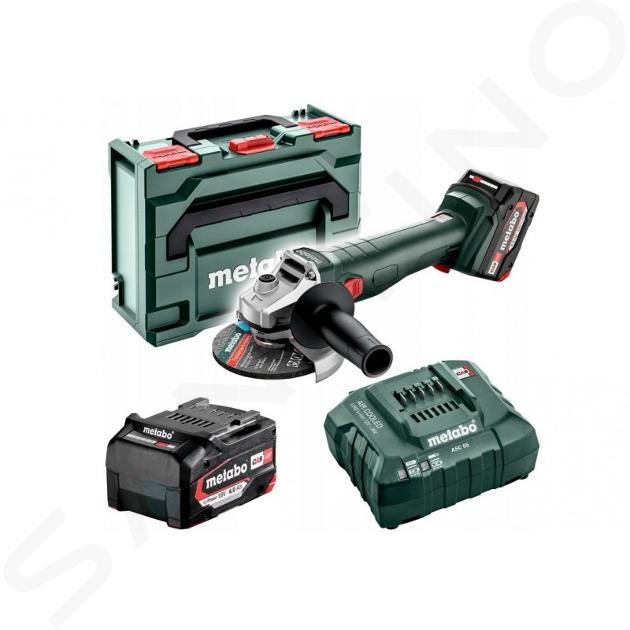 Metabo Werkzeuge - 18V Akku-Winkelschleifer 125 mm, 2x Akku 4,0 Ah Li-Power, Ladegerät 602371510