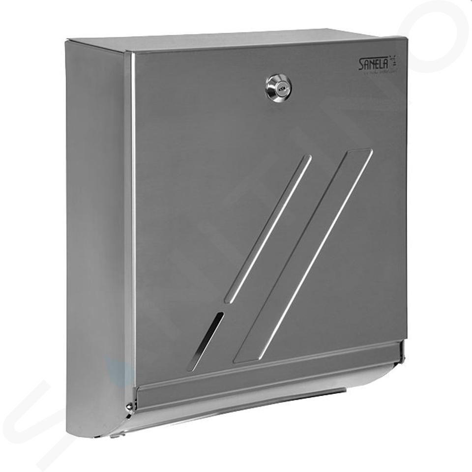 DISPENSER DI ASCIUGAMANI DI CARTA IN ACCIAIO INOX FISSAGGIO A MURO  28x26x10,2 cm