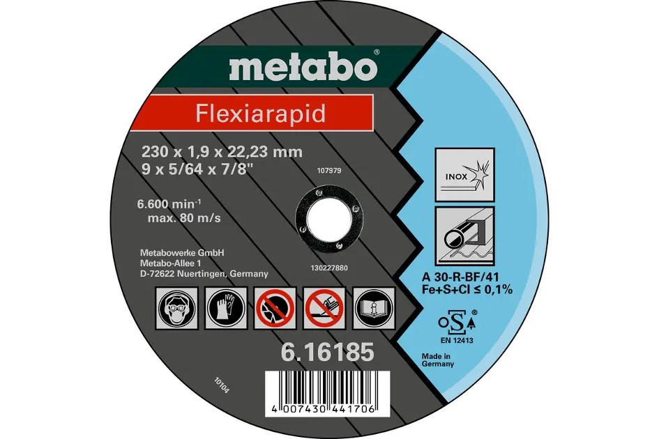 Levně Metabo Příslušenství - Řezný kotouč na nerezovou ocel 115x22,23 mm 616186000