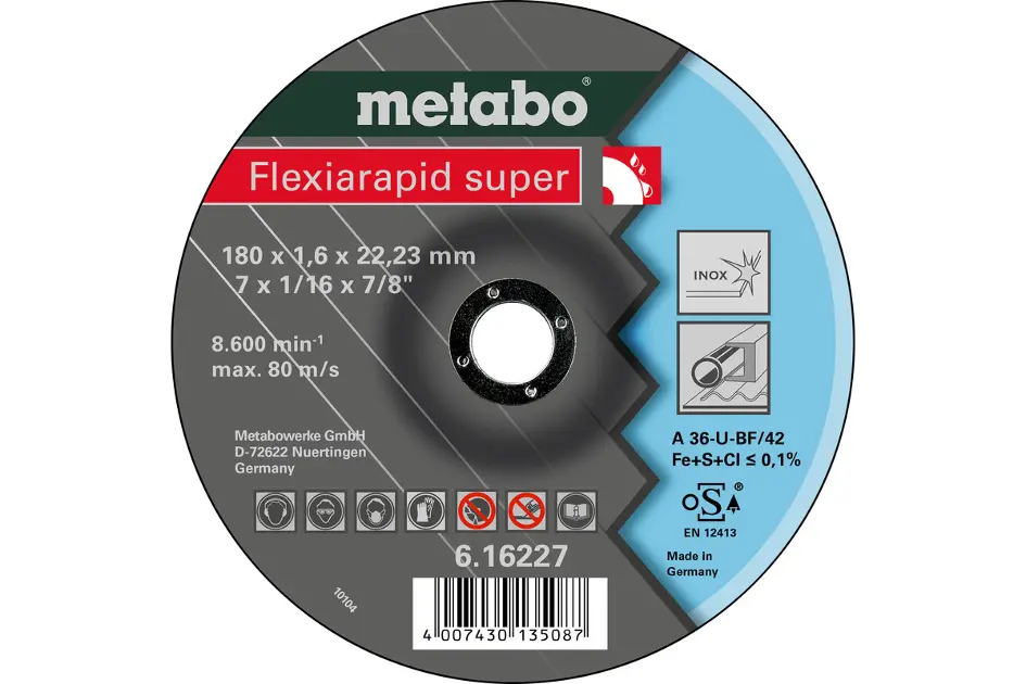 Levně Metabo Příslušenství - Řezný kotouč na nerezovou ocel 180x22,23 mm 616227000
