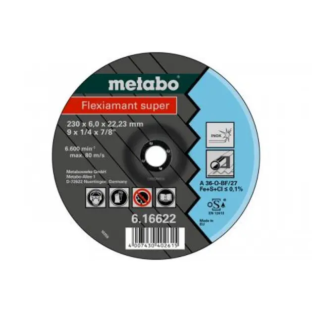 Levně Metabo Příslušenství - Řezný kotouč na nerezovou ocel, 180x22,23 mm 616610000