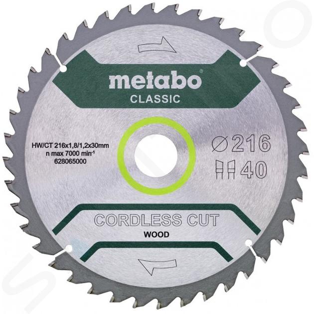 Metabo Príslušenstvo - Pílový kotúč na drevo 216x30 mm, 40 zubov 628065000