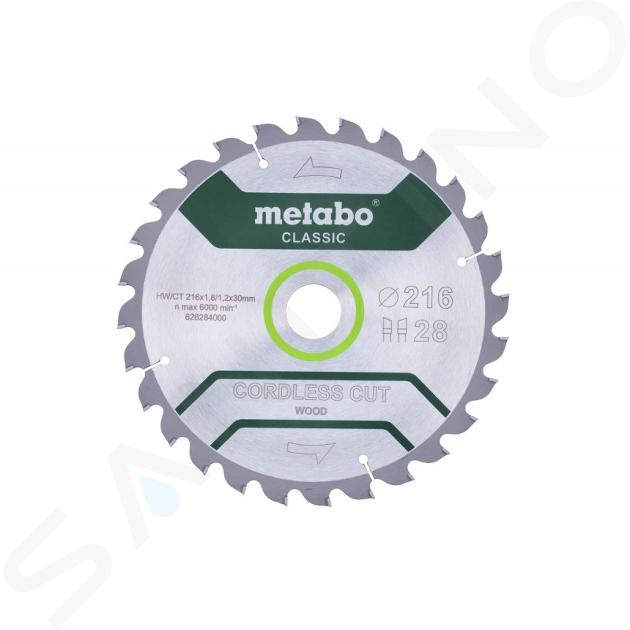 Metabo Príslušenstvo - Pílový kotúč na drevo 216x30 mm, 28 zubov 628284000