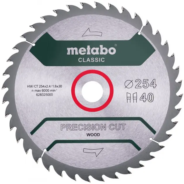 Levně Metabo Příslušenství - Pilový kotouč na dřevo, 254x30 mm, 40 zubů 628325000
