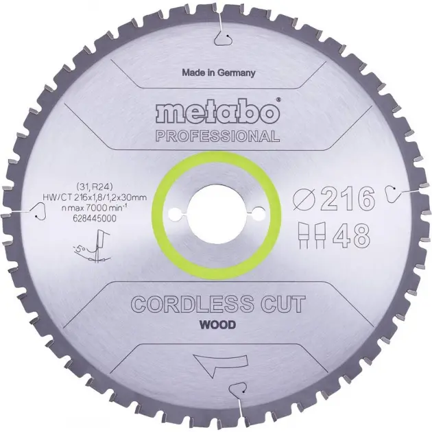 Levně Metabo Příslušenství - Pilový kotouč na dřevo 216x30 mm, 48 zubů 628445000
