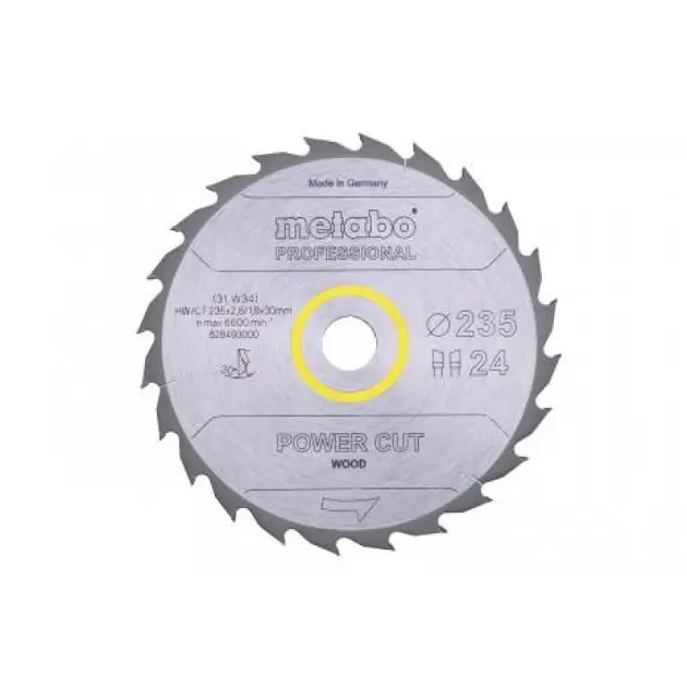 Levně Metabo Příslušenství - Pilový kotouč na dřevo, 235x30 mm, 24 zubů 628493000