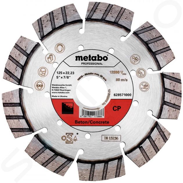 Metabo Príslušenstvo - Diamantový rezný kotúč na betón 125x22,23 mm 628571000