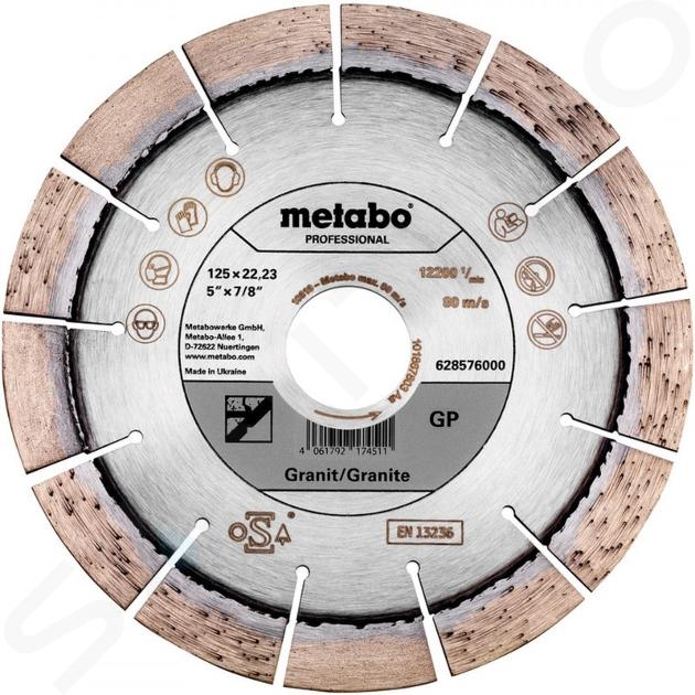 Metabo Accesorios - Disco de corte diamantado para hormigón 125x22,23 mm 628576000