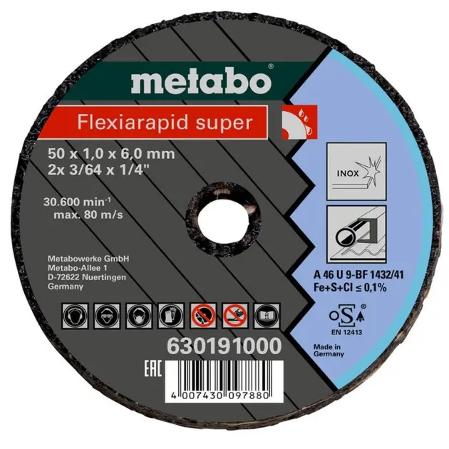 Levně Metabo Příslušenství - Řezný kotouč na nerezovou ocel 50x6 mm 630191000