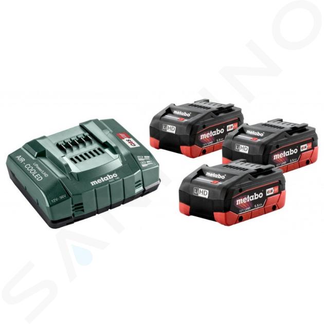 Metabo Zubehör - Set 8A Ladegerät und 3x Akku 18 V 5,5 Ah LiHD 685074000